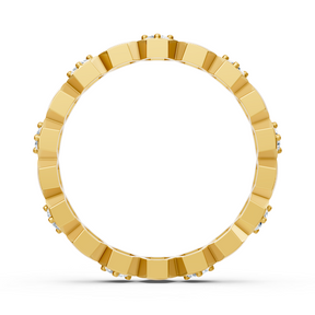 Birgie Diamant Anneau jaune or 14k-hexagon Design
