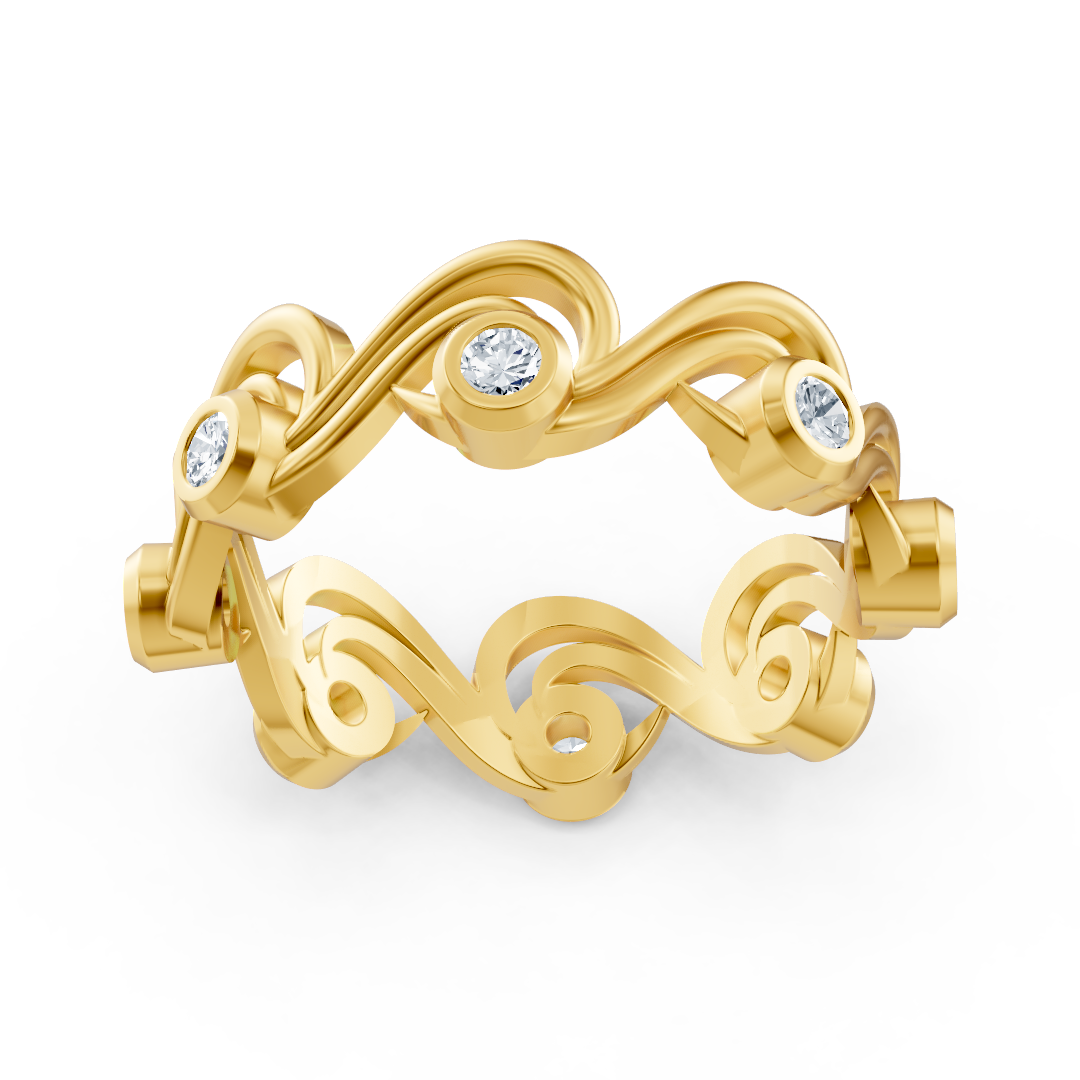 Bague diamant Birgie en or jaune 14 carats – taille ronde avec sertissage clos