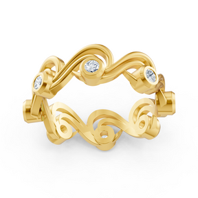 Bague diamant Birgie en or jaune 14 carats – taille ronde avec sertissage clos