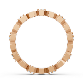 Birgie Diamantring Roségold 14k-hexagon Design