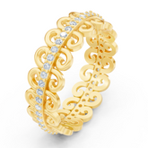 Anmutiger Schneckenmuster Diamantring - 14K Gelbgold, ca. 0.28 Karat