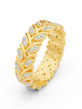Bague d'éternité Birgie en or jaune 14 carats avec diamants