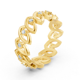 Eleganter Gelbgold-Ring mit Rundschliff-Diamanten – Filigranes Design