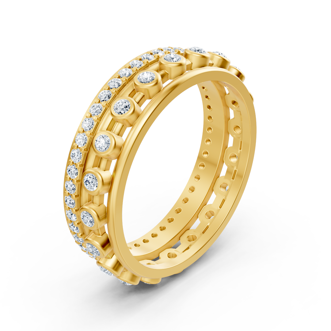 Bague Pırlanta Pavé en or jaune 14 carats « Glamour »