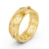Eleganter Gelbgold-Ring mit Runddiamanten im Bezel-Design