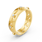 Eleganter Gelbgold-Ring mit Runddiamanten im Bezel-Design