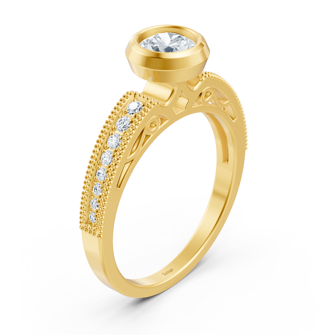 Classic solitaire diamond engagement ring in 14 carat yellow gold