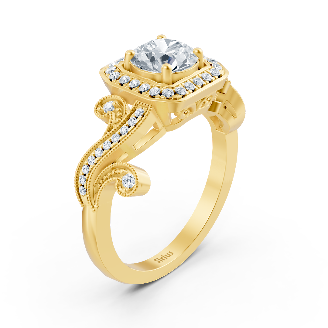 yellow gold vintage diamond engagement ring