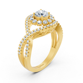 Gelbgold Diamant Halo Verlobungsring