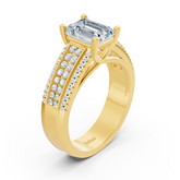Gelbgold Oktagon Topas Diamant Verlobungsring