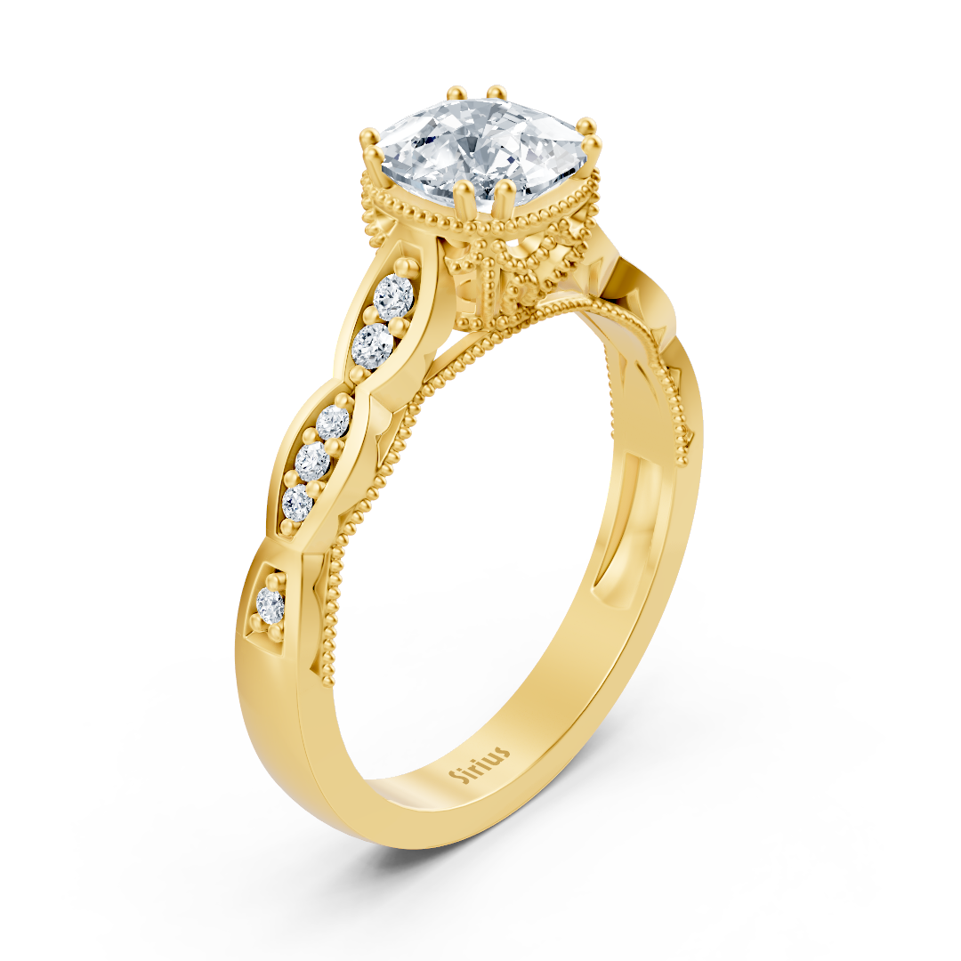 Diamond and ruby ​​ring yellow gold