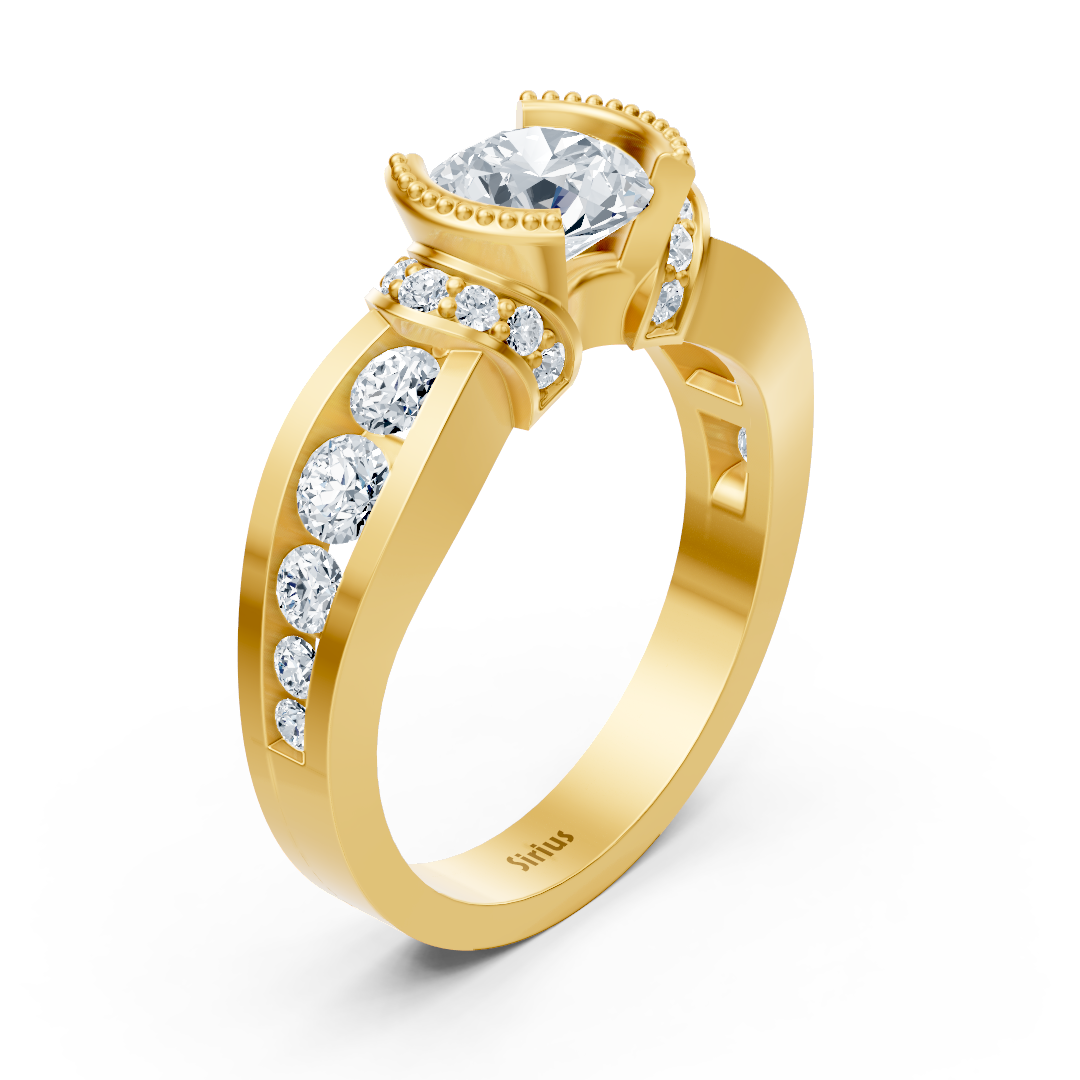 Diamantring Weisstopas Gelbgold