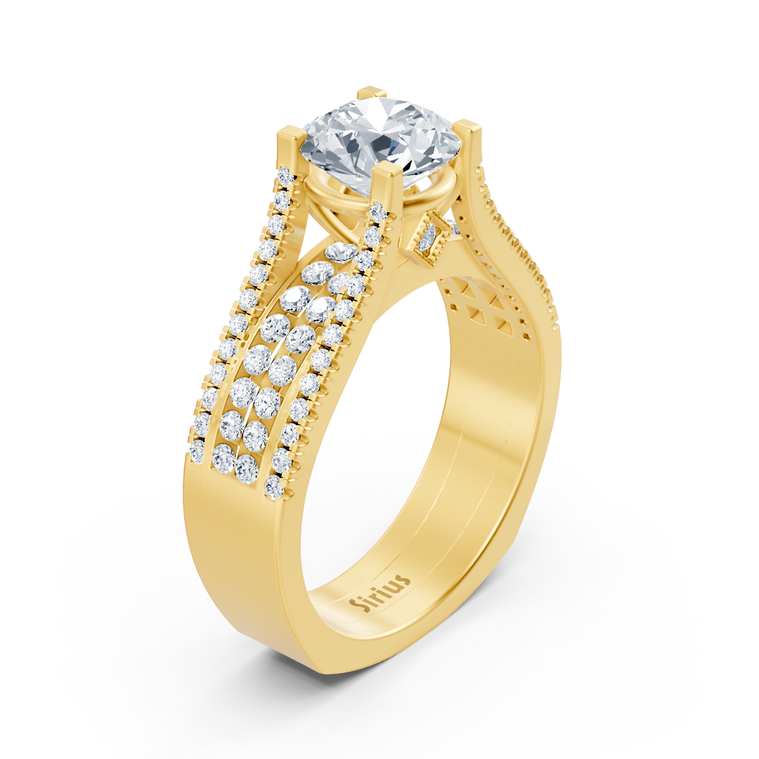 Eternity & Pavé Diamantring Gelbgold