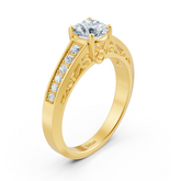 Bague Birgie en or jaune avec diamants taille ronde sertis en canal