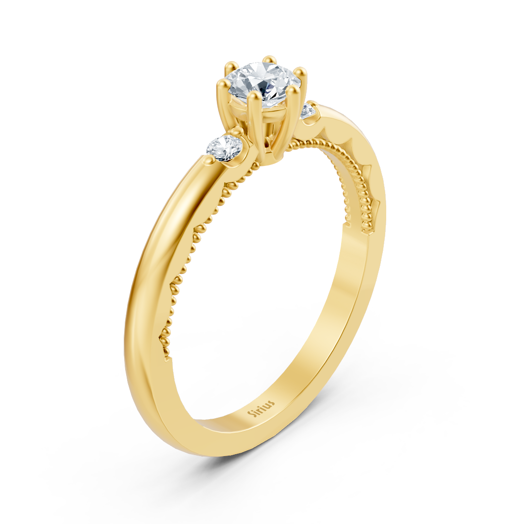 Bague en or jaune avec diamant solitaire de 0,25 carat