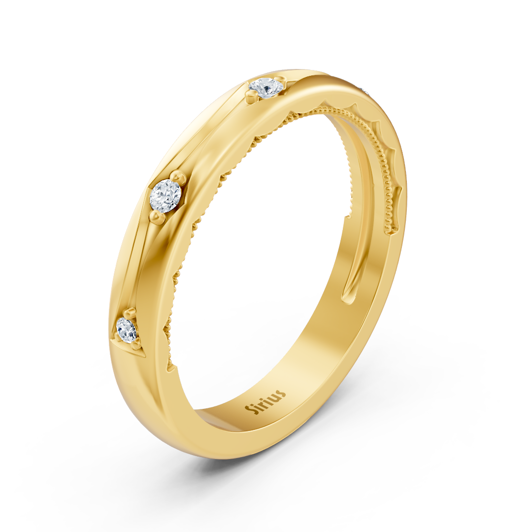 Bague empilable en or jaune avec diamant de 0,09 carat