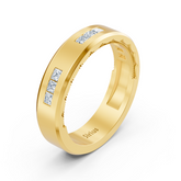 Bague homme en or jaune avec diamant taille princesse de 0,27 carat