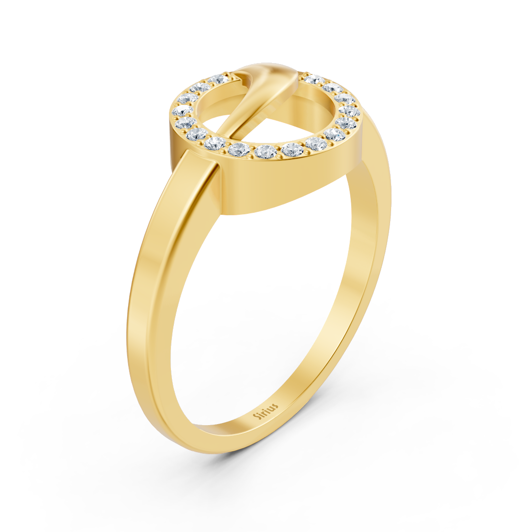 Strahlender Gelbgold Diamantring mit Krappenfassung