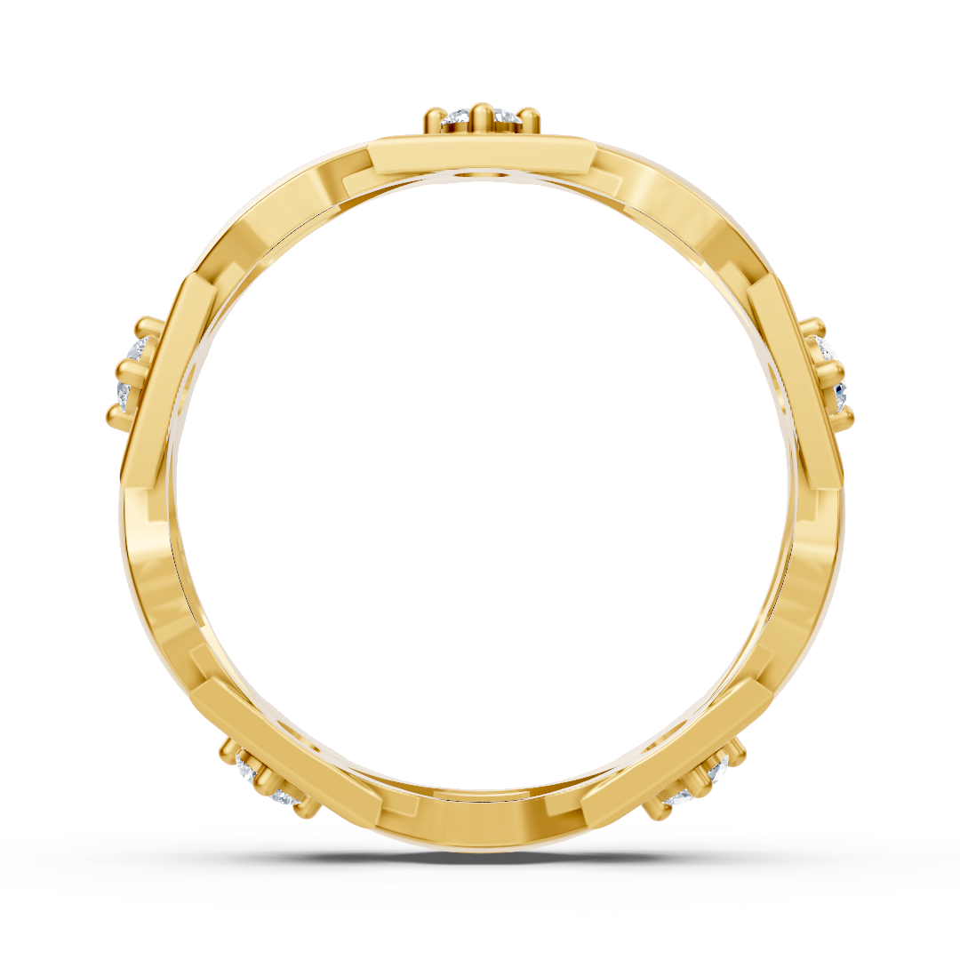 Exklusive Gelbgold-Diamantring mit modernem Design