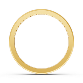 Bague élégante demi-éternité avec diamants en or jaune 14 carats