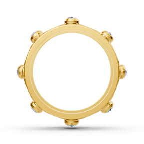 Filigraner Blumenring mit Diamanten in 14K Gelbgold