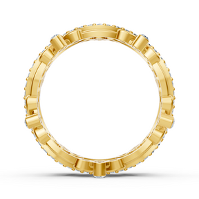 Playful circle diamond ring - 14K yellow gold, approx. 0.51 carats