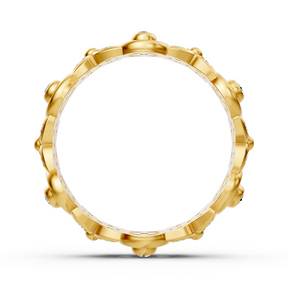 Yellow gold diamond ring with floral design