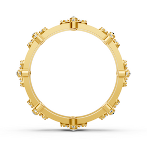 Strahlender Diamantring "Blütenmeer" - 14K Gelbgold, 0,464 Karat Diamanten