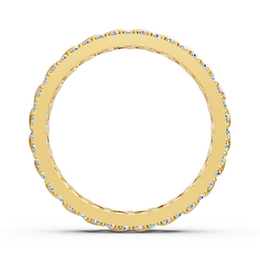 Bague multi-rangs en or jaune 14 carats et diamants - une délicate couronne florale pour votre main
