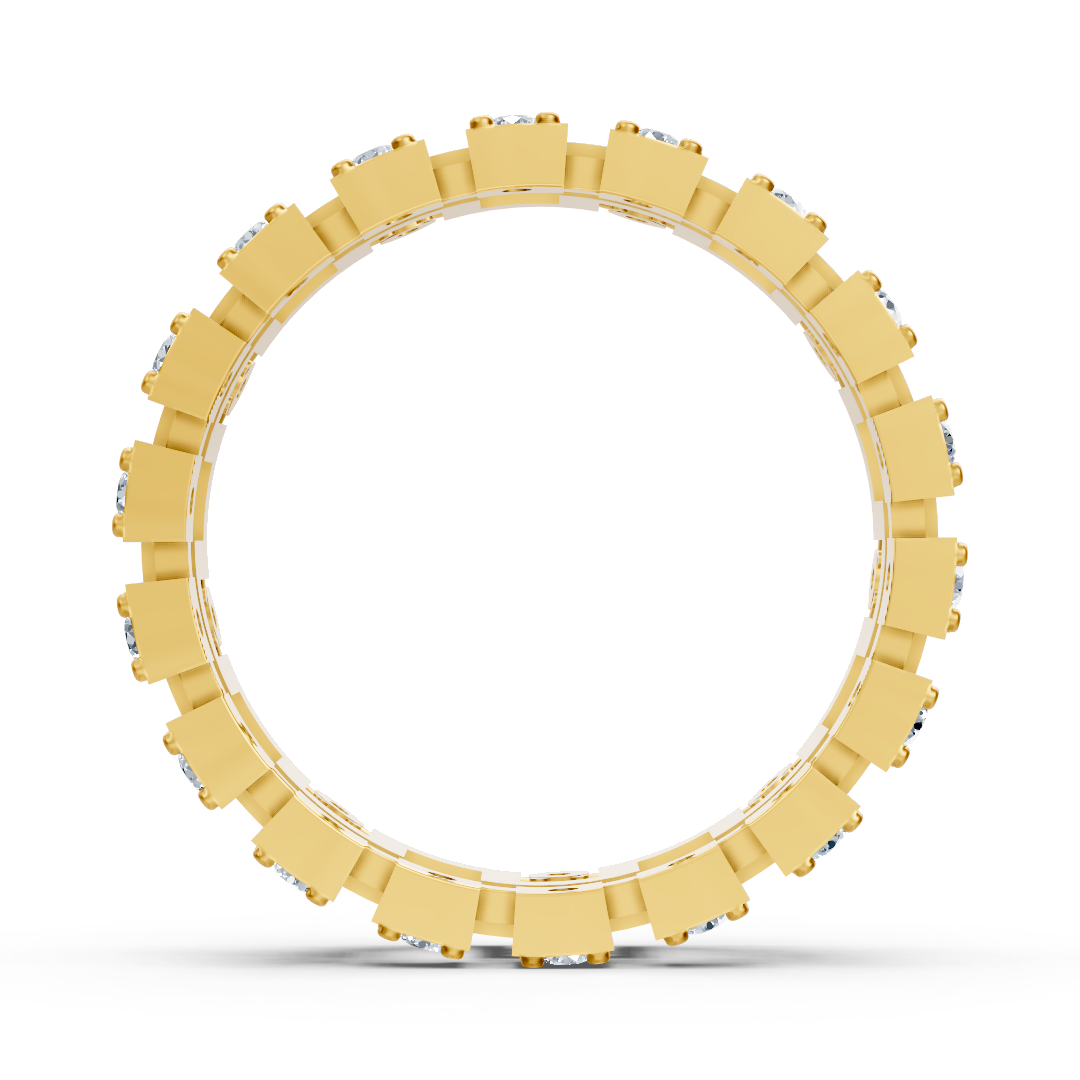 Bague géométrique en or jaune 14 carats avec diamants - bague pour femme expressive au design moderne