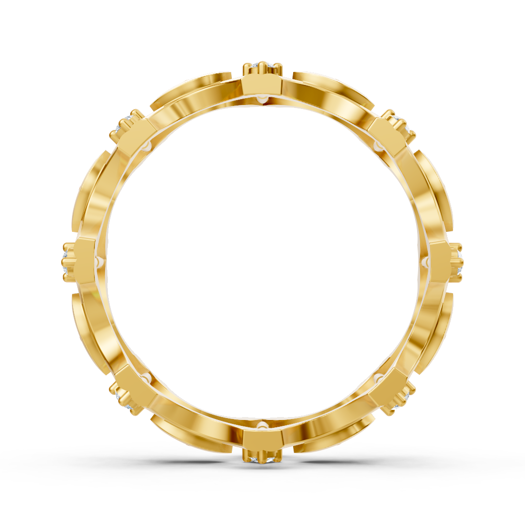 Yellow gold diamond ring with filigree design