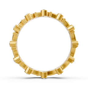 Yellow gold diamond ring with floral vine pattern