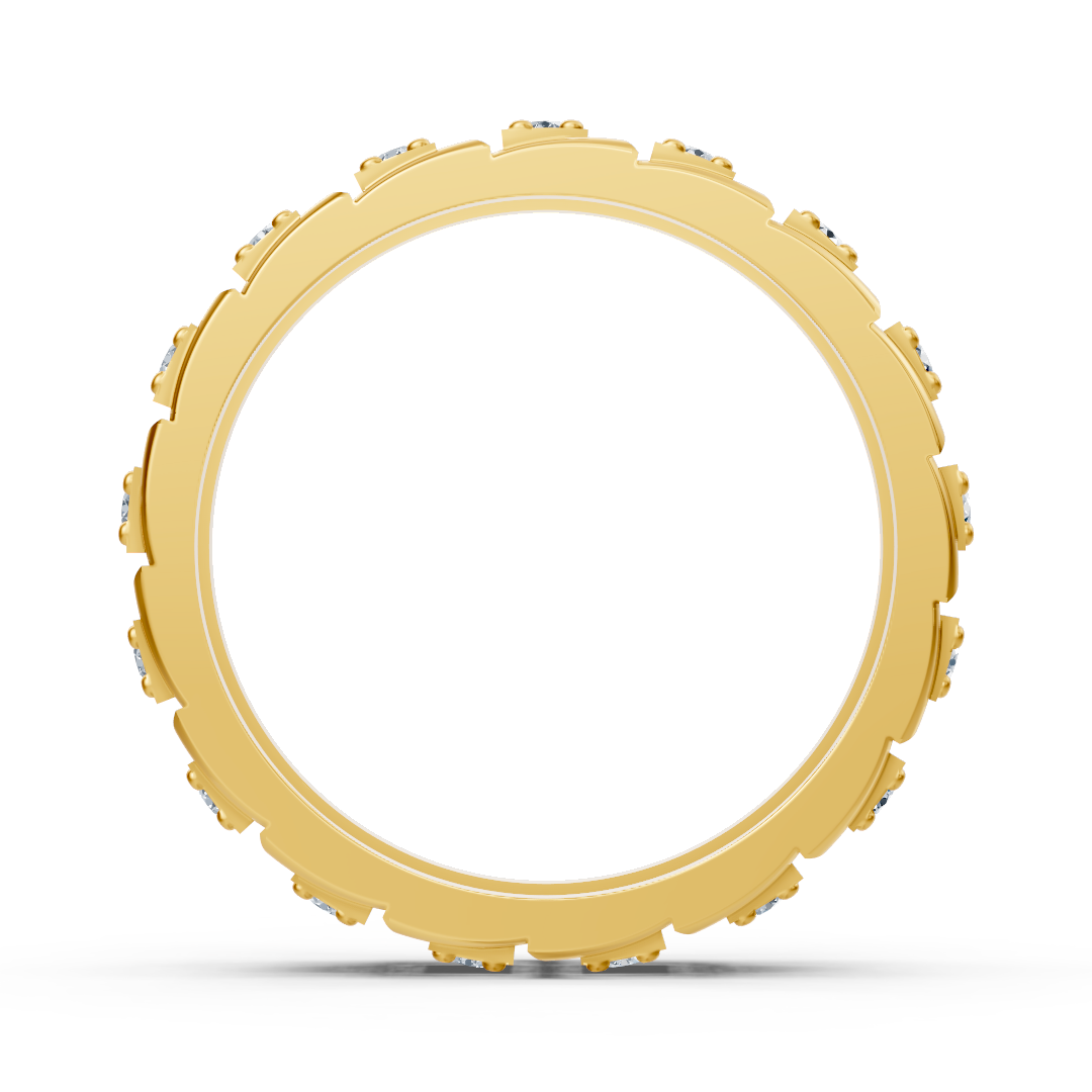 Yellow gold diamond ring with square design