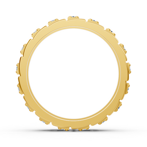 Yellow gold diamond ring with square design
