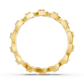 Eleganter Gelbgold-Ring mit Rundschliff-Diamanten – Filigranes Design
