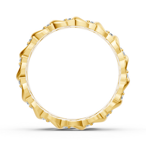 Zarter Gelbgold Ring mit Diamanten im Herzranken Design