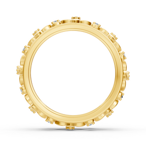 Edler Gelbgold Ring mit Diamanten im Blüten Design – Filigrane Eleganz