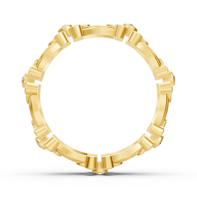 Bague fleur Pırlanta en or jaune 14 carats « Delicate Blossom »