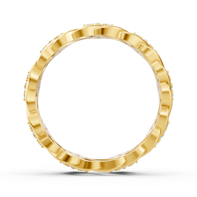 14 Karat Gelbgold Diamant Bandring "Eisblume"