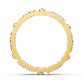 Bague géo en or jaune 14 carats et diamants « Line Art »