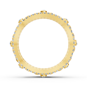Bague Birgie en or jaune 14 carats avec diamants et cœur en forme de vigne – Élégance romantique