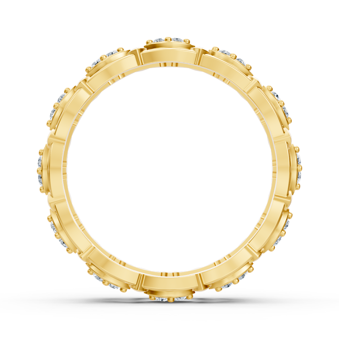 Birgie 14K Yellow Gold Diamond Eternity Ring - Timeless Marquise Elegance