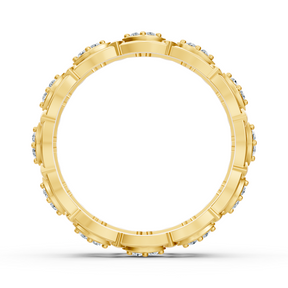 Birgie 14K Yellow Gold Diamond Eternity Ring - Timeless Marquise Elegance