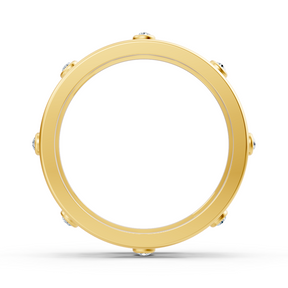 Eleganter Gelbgold-Ring mit Runddiamanten im Bezel-Design