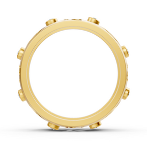 Eleganter Gelbgold-Ring mit Runddiamanten im Bezel-Design
