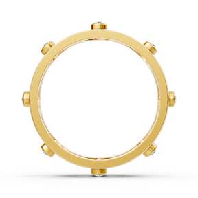 Eleganter Gelbgold-Ring mit Runddiamanten im Bezel-Design