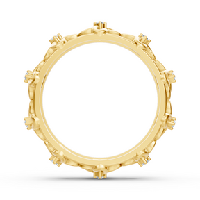 Eleganter Gelbgold-Ring mit Runddiamanten im Prong-Design