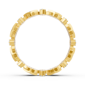 Yellow gold ring with round diamonds
