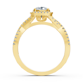 Birgie Passion Halo Diamond Engagement Ring Yellow Gold