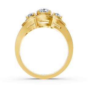 Diamond vintage engagement ring in yellow gold